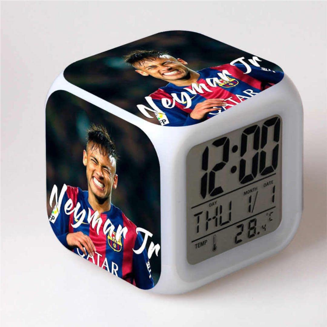 Amazon.co.jp: サッカー ネイマール デジタル 目覚まし時計 7色